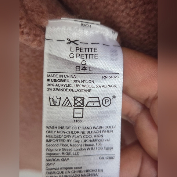 GAP Women's Longline Hooded Pocket Cardigan in Soft Tan Sz L Alpaca Blend Nwt - Picture 5 of 12